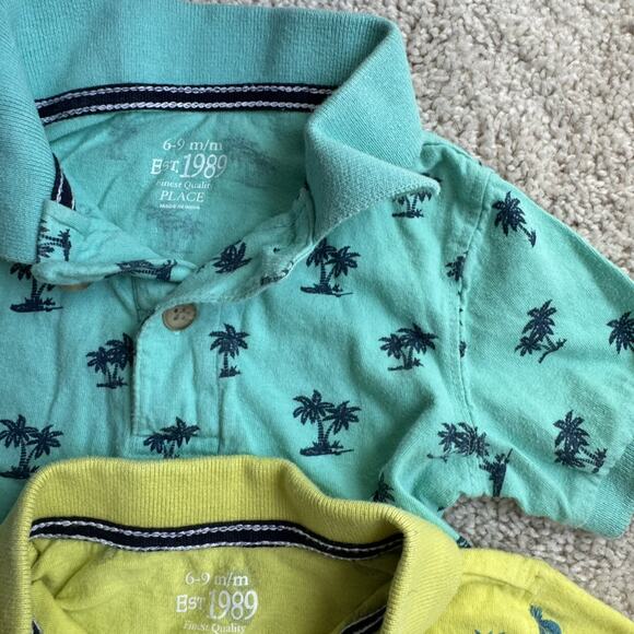Tropical Polos Shorts Set vacation baby boys 6-9 Months bundle of 3 - Picture 3 of 11